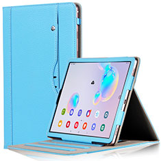 Handytasche Stand Schutzhülle Flip Leder Hülle L03 für Samsung Galaxy Tab S6 10.5 SM-T860 Hellblau