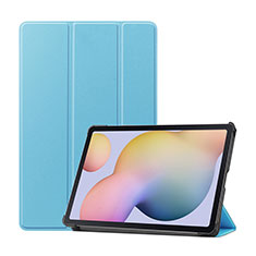 Handytasche Stand Schutzhülle Flip Leder Hülle L03 für Samsung Galaxy Tab S7 4G 11 SM-T875 Hellblau