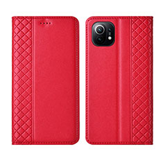 Handytasche Stand Schutzhülle Flip Leder Hülle L03 für Xiaomi Mi 11 Lite 5G NE Rot