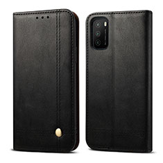 Handytasche Stand Schutzhülle Flip Leder Hülle L03 für Xiaomi Poco M3 Schwarz