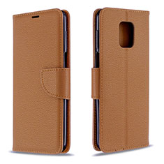 Handytasche Stand Schutzhülle Flip Leder Hülle L03 für Xiaomi Redmi Note 9 Pro Max Braun