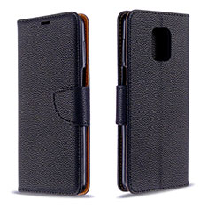 Handytasche Stand Schutzhülle Flip Leder Hülle L03 für Xiaomi Redmi Note 9 Pro Max Schwarz