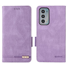 Handytasche Stand Schutzhülle Flip Leder Hülle L03Z für Motorola Moto Edge 20 5G Violett