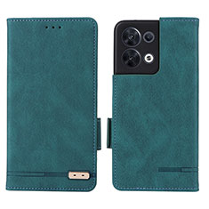 Handytasche Stand Schutzhülle Flip Leder Hülle L03Z für Oppo Reno8 5G Grün