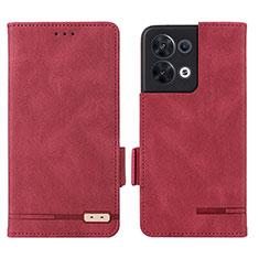 Handytasche Stand Schutzhülle Flip Leder Hülle L03Z für Oppo Reno8 5G Rot