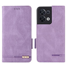 Handytasche Stand Schutzhülle Flip Leder Hülle L03Z für Oppo Reno8 5G Violett