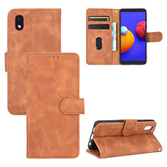 Handytasche Stand Schutzhülle Flip Leder Hülle L03Z für Samsung Galaxy A01 Core Braun