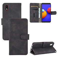 Handytasche Stand Schutzhülle Flip Leder Hülle L03Z für Samsung Galaxy A01 Core Schwarz