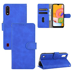 Handytasche Stand Schutzhülle Flip Leder Hülle L03Z für Samsung Galaxy A01 SM-A015 Blau