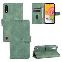 Handytasche Stand Schutzhülle Flip Leder Hülle L03Z für Samsung Galaxy A01 SM-A015 Grün