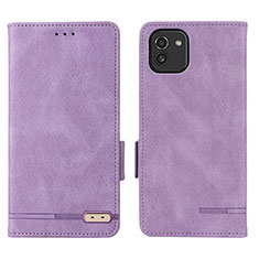 Handytasche Stand Schutzhülle Flip Leder Hülle L03Z für Samsung Galaxy A03 Violett