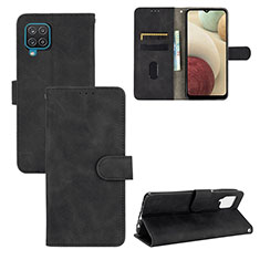 Handytasche Stand Schutzhülle Flip Leder Hülle L03Z für Samsung Galaxy A12 Schwarz