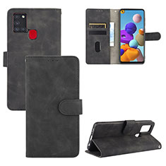 Handytasche Stand Schutzhülle Flip Leder Hülle L03Z für Samsung Galaxy A21s Schwarz