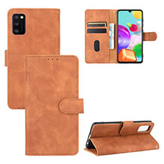 Handytasche Stand Schutzhülle Flip Leder Hülle L03Z für Samsung Galaxy A41 Braun