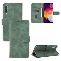 Handytasche Stand Schutzhülle Flip Leder Hülle L03Z für Samsung Galaxy A50 Grün