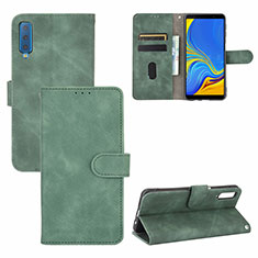 Handytasche Stand Schutzhülle Flip Leder Hülle L03Z für Samsung Galaxy A7 (2018) A750 Grün