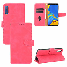 Handytasche Stand Schutzhülle Flip Leder Hülle L03Z für Samsung Galaxy A7 (2018) A750 Pink