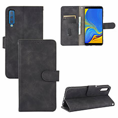 Handytasche Stand Schutzhülle Flip Leder Hülle L03Z für Samsung Galaxy A7 (2018) A750 Schwarz