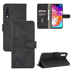 Handytasche Stand Schutzhülle Flip Leder Hülle L03Z für Samsung Galaxy A70 Schwarz