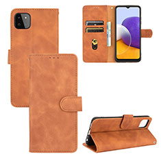 Handytasche Stand Schutzhülle Flip Leder Hülle L03Z für Samsung Galaxy F42 5G Braun