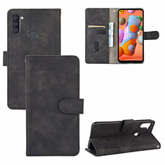 Handytasche Stand Schutzhülle Flip Leder Hülle L03Z für Samsung Galaxy M11 Schwarz