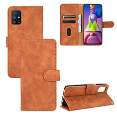 Handytasche Stand Schutzhülle Flip Leder Hülle L03Z für Samsung Galaxy M51 Braun