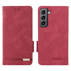 Handytasche Stand Schutzhülle Flip Leder Hülle L03Z für Samsung Galaxy S21 5G Rot