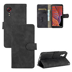 Handytasche Stand Schutzhülle Flip Leder Hülle L03Z für Samsung Galaxy XCover 5 SM-G525F Schwarz