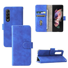 Handytasche Stand Schutzhülle Flip Leder Hülle L03Z für Samsung Galaxy Z Fold3 5G Blau