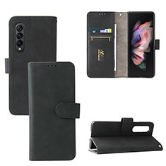 Handytasche Stand Schutzhülle Flip Leder Hülle L03Z für Samsung Galaxy Z Fold3 5G Schwarz