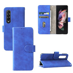 Handytasche Stand Schutzhülle Flip Leder Hülle L03Z für Samsung Galaxy Z Fold4 5G Blau