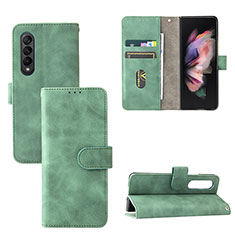 Handytasche Stand Schutzhülle Flip Leder Hülle L03Z für Samsung Galaxy Z Fold4 5G Grün