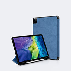 Handytasche Stand Schutzhülle Flip Leder Hülle L04 für Apple iPad Pro 12.9 (2021) Blau