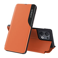 Handytasche Stand Schutzhülle Flip Leder Hülle L04 für Oppo Reno9 Pro+ Plus 5G Orange