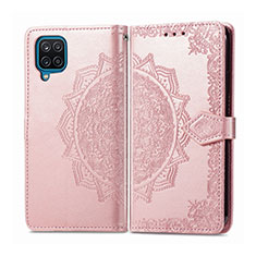 Handytasche Stand Schutzhülle Flip Leder Hülle L04 für Samsung Galaxy A12 Nacho Rosegold