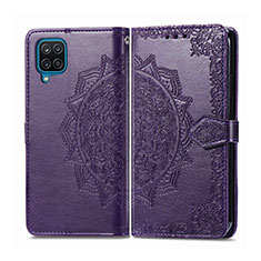 Handytasche Stand Schutzhülle Flip Leder Hülle L04 für Samsung Galaxy A12 Nacho Violett