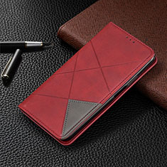 Handytasche Stand Schutzhülle Flip Leder Hülle L04 für Samsung Galaxy M21 Rot
