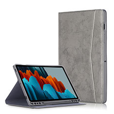 Handytasche Stand Schutzhülle Flip Leder Hülle L04 für Samsung Galaxy Tab S7 Plus 5G 12.4 SM-T976 Grau