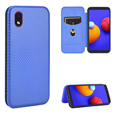 Handytasche Stand Schutzhülle Flip Leder Hülle L04Z für Samsung Galaxy A01 Core Blau