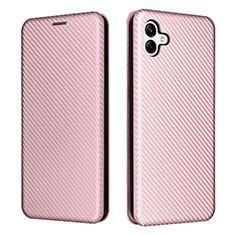 Handytasche Stand Schutzhülle Flip Leder Hülle L04Z für Samsung Galaxy A04 4G Rosegold