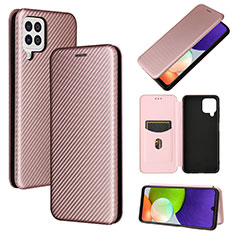 Handytasche Stand Schutzhülle Flip Leder Hülle L04Z für Samsung Galaxy A22 4G Rosegold