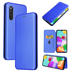 Handytasche Stand Schutzhülle Flip Leder Hülle L04Z für Samsung Galaxy A41 SC-41A Blau