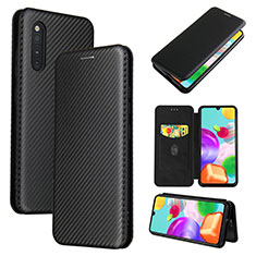 Handytasche Stand Schutzhülle Flip Leder Hülle L04Z für Samsung Galaxy A41 SC-41A Schwarz