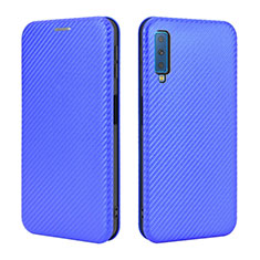 Handytasche Stand Schutzhülle Flip Leder Hülle L04Z für Samsung Galaxy A7 (2018) A750 Blau