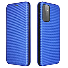 Handytasche Stand Schutzhülle Flip Leder Hülle L04Z für Samsung Galaxy A72 5G Blau