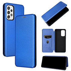 Handytasche Stand Schutzhülle Flip Leder Hülle L04Z für Samsung Galaxy A73 5G Blau