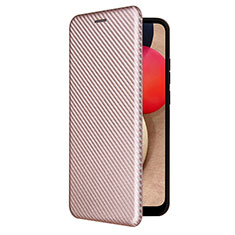 Handytasche Stand Schutzhülle Flip Leder Hülle L04Z für Samsung Galaxy F02S SM-E025F Rosegold