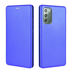 Handytasche Stand Schutzhülle Flip Leder Hülle L04Z für Samsung Galaxy Note 20 5G Blau