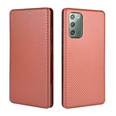 Handytasche Stand Schutzhülle Flip Leder Hülle L04Z für Samsung Galaxy Note 20 5G Braun