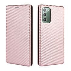 Handytasche Stand Schutzhülle Flip Leder Hülle L04Z für Samsung Galaxy Note 20 5G Rosegold